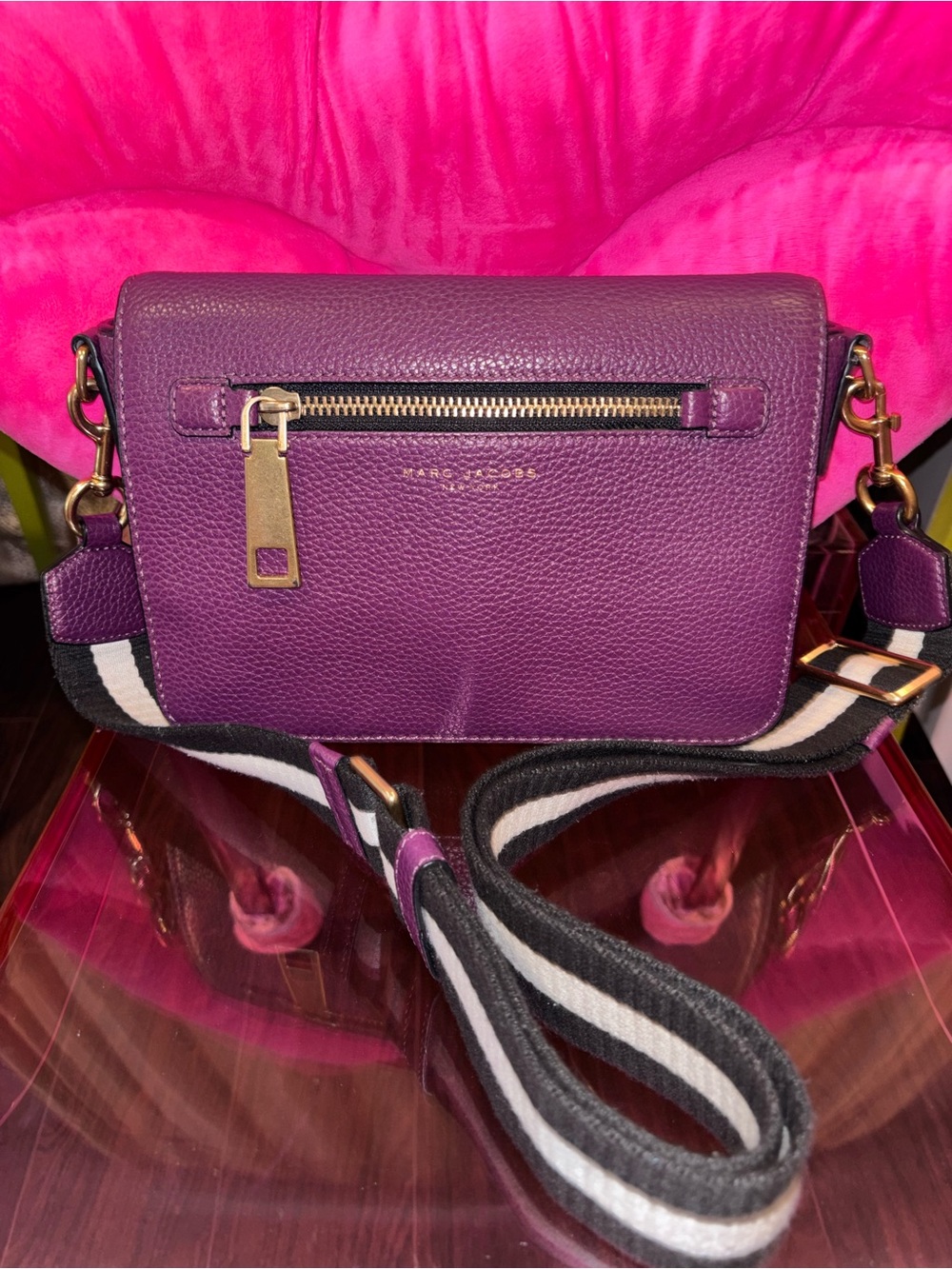 Marc Jacobs Purple Leather Crossbody Gotham Bag with Matching Wallet - Picture 2 of 8